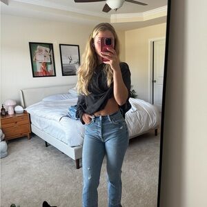 Abercrombie Curve Love Ultra High Rise Ankle Jeans